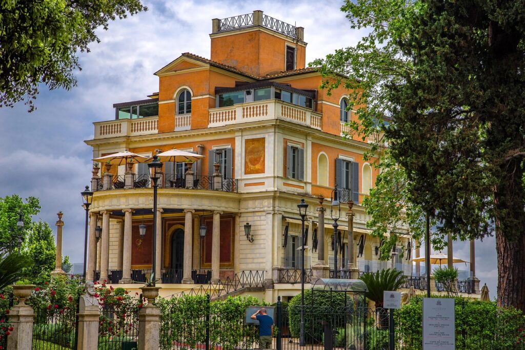 villa, house, home, park, architecture, ancient, column, restaurant, villa borghese, rome, italy, europe, villa, villa, villa, villa, villa, villa borghese
